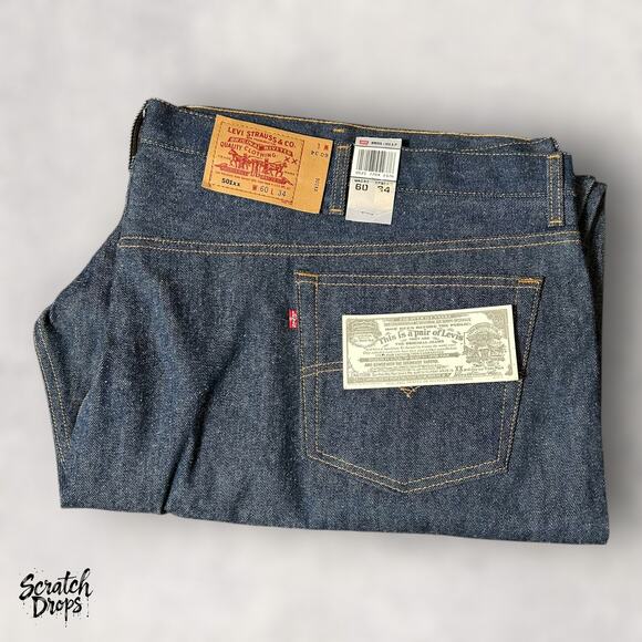 Vintage Leviβs 501xx Shrink-to-Fit Jeans Made In USA W58 L34 501 Deadstock NWT - Picture 1 of 6